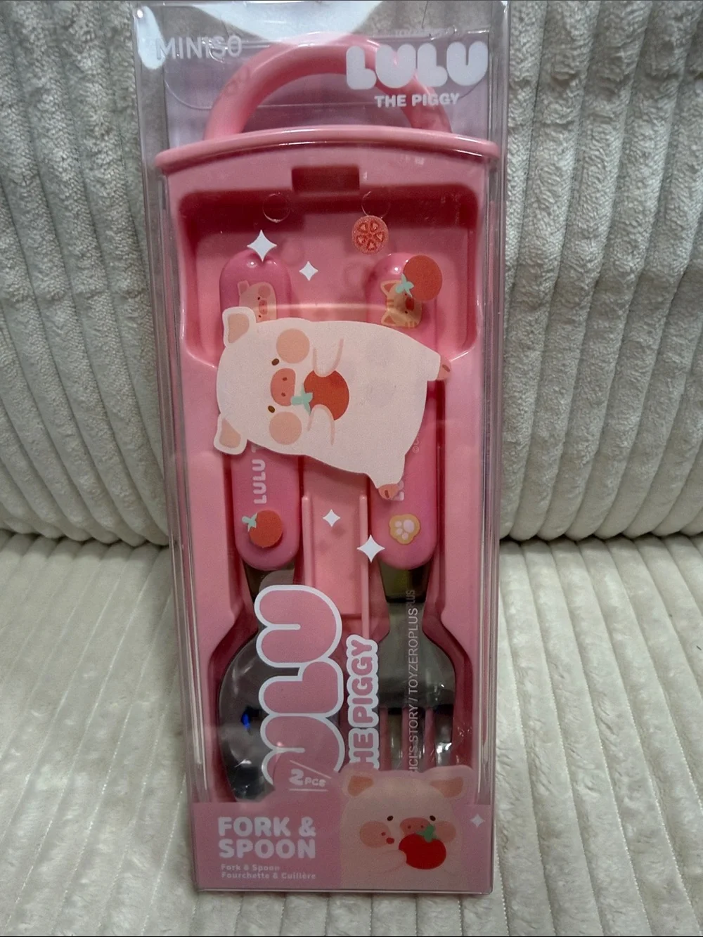 Lulu The Piggy Collection Fork & Spoon Set by Miniso.